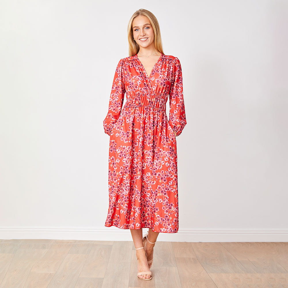 Gina Dress (Red Floral)