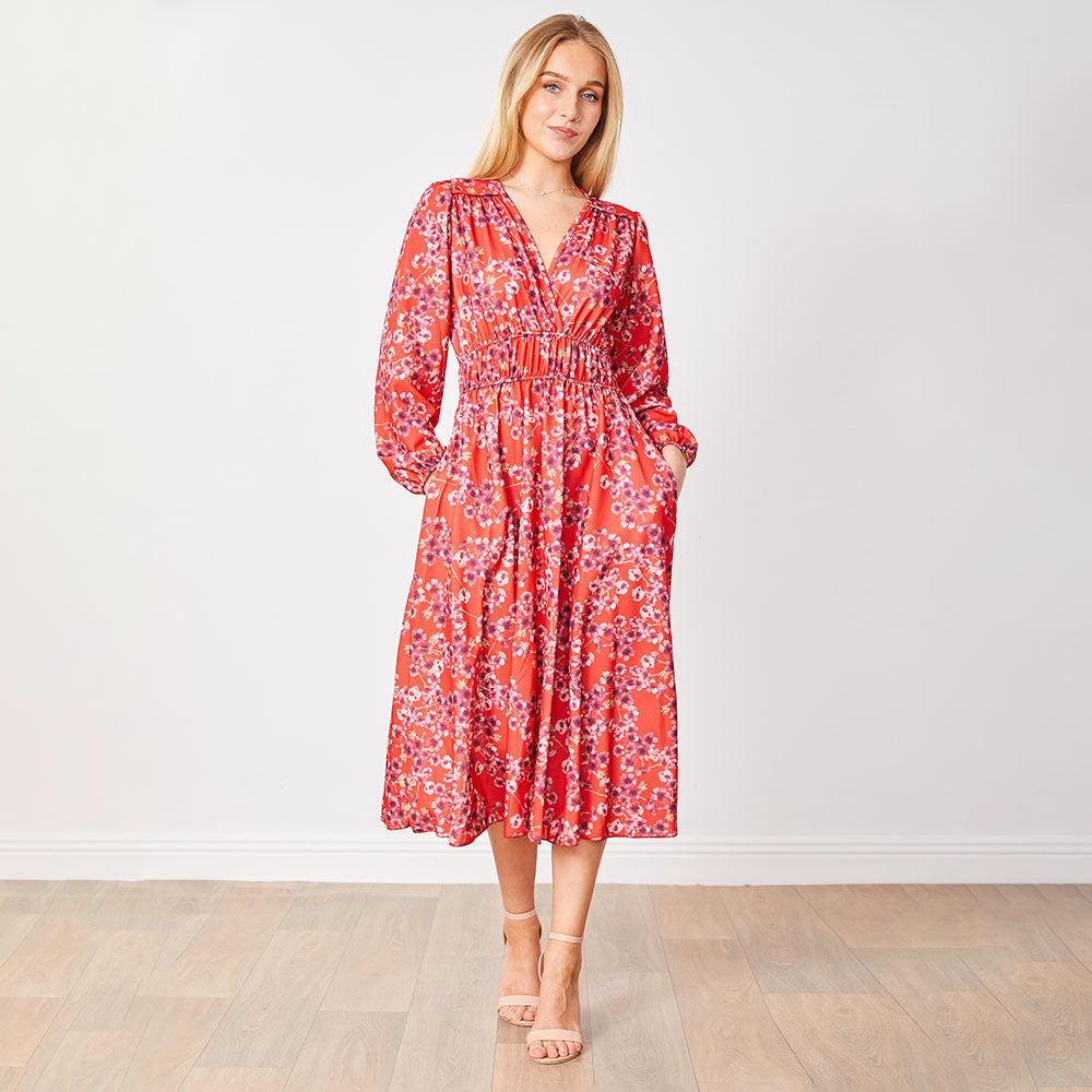 Gina Dress (Red Floral)