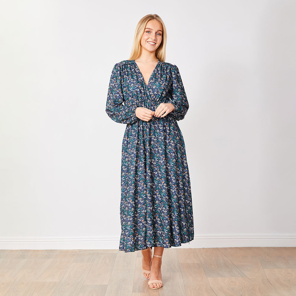 Arianna Dress (Blue Floral)