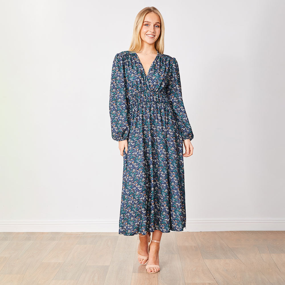 Arianna Dress (Blue Floral)