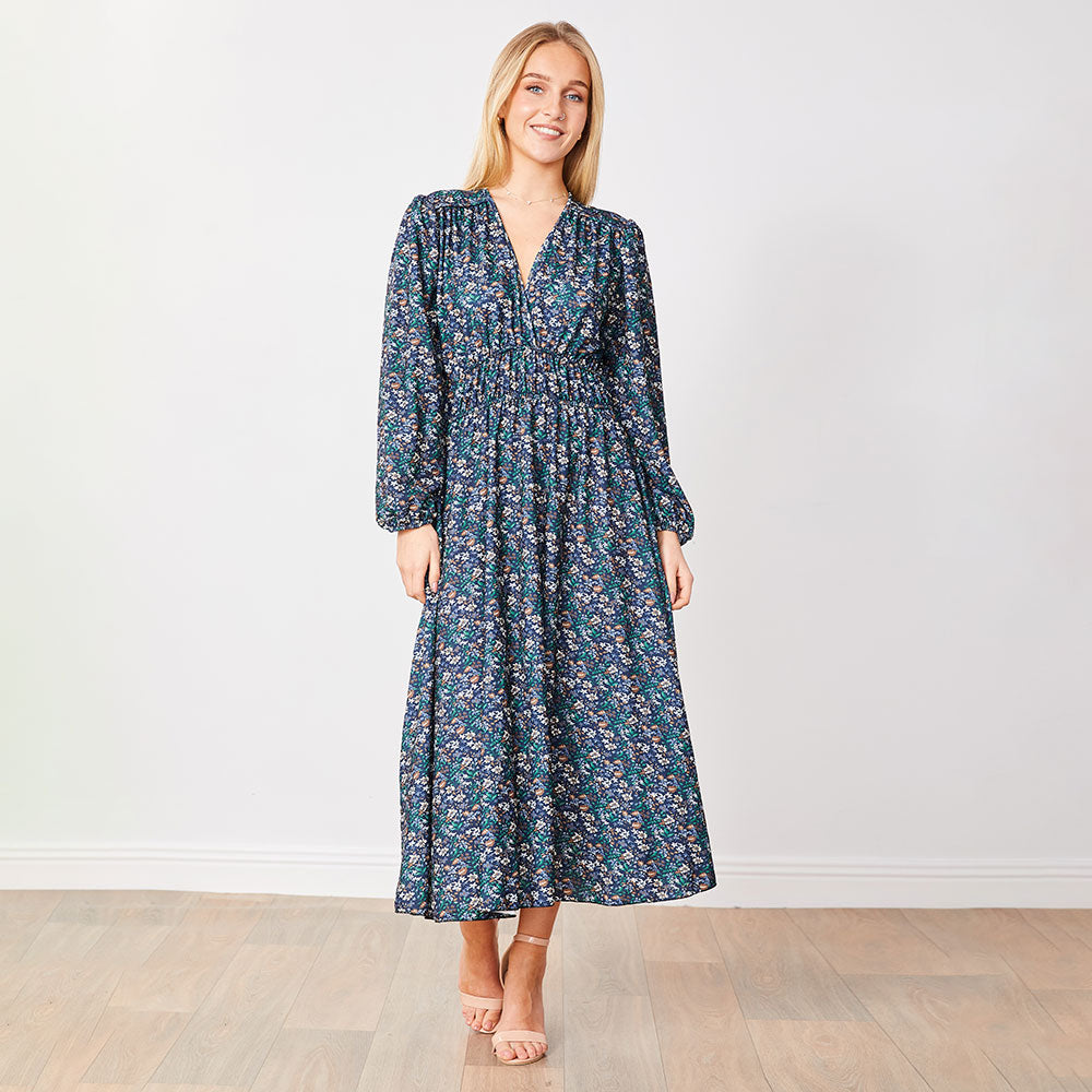 Arianna Dress (Blue Floral)