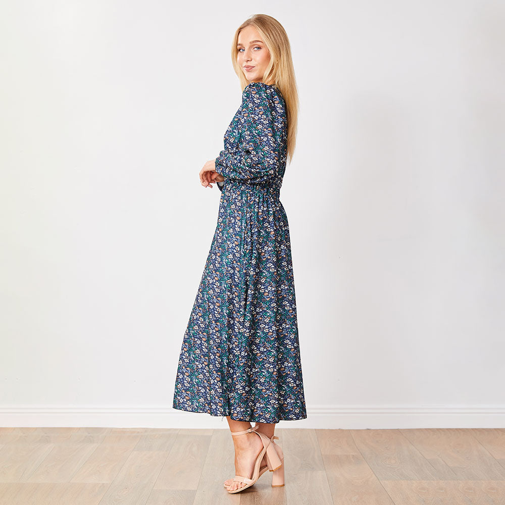 Arianna Dress (Blue Floral)