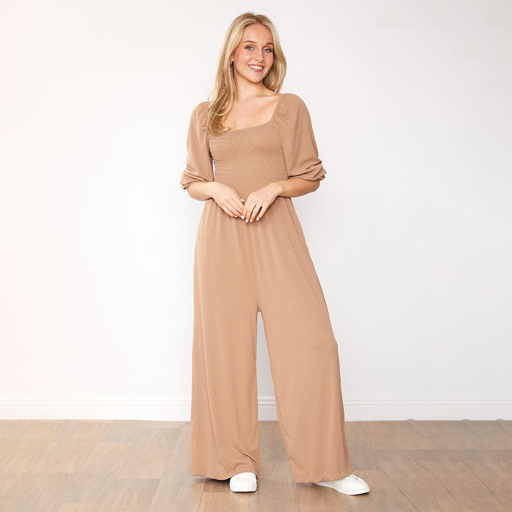 Athena Jumpsuit (Tan)