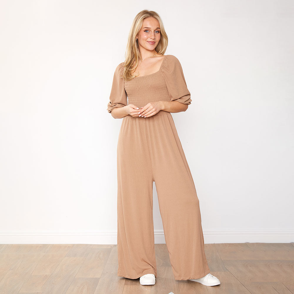 Athena Jumpsuit (Tan)