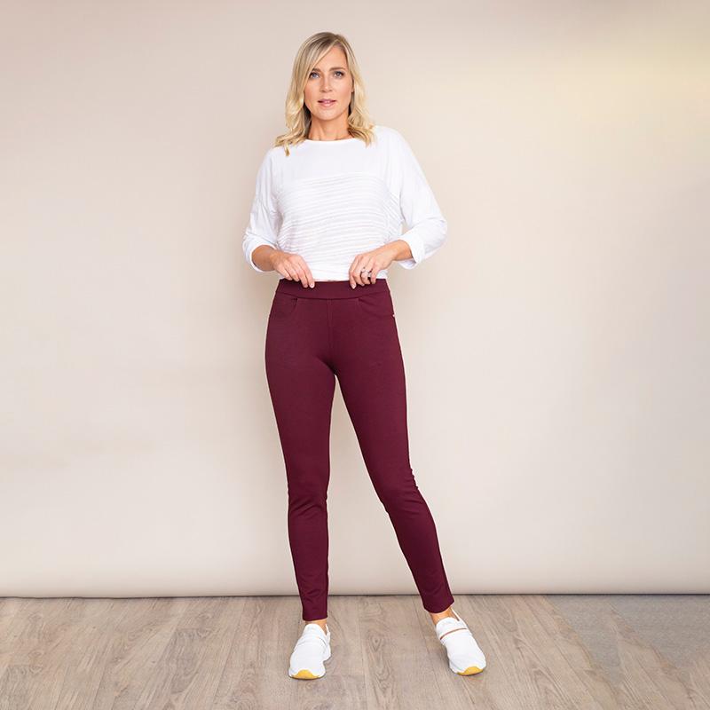 Chloe Leggings (Wine) - The Casual Company