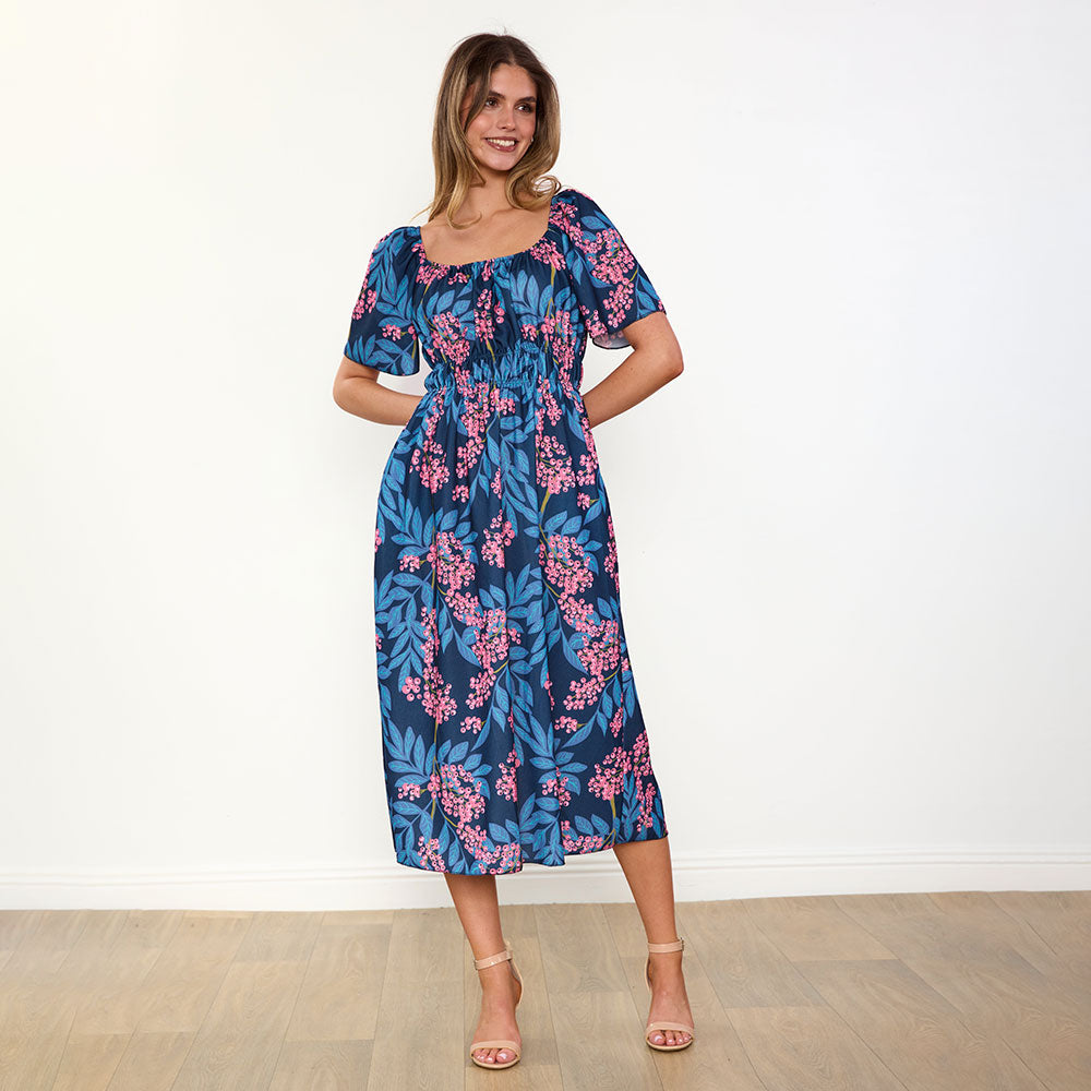 Ciara Dress (Navy Berry)