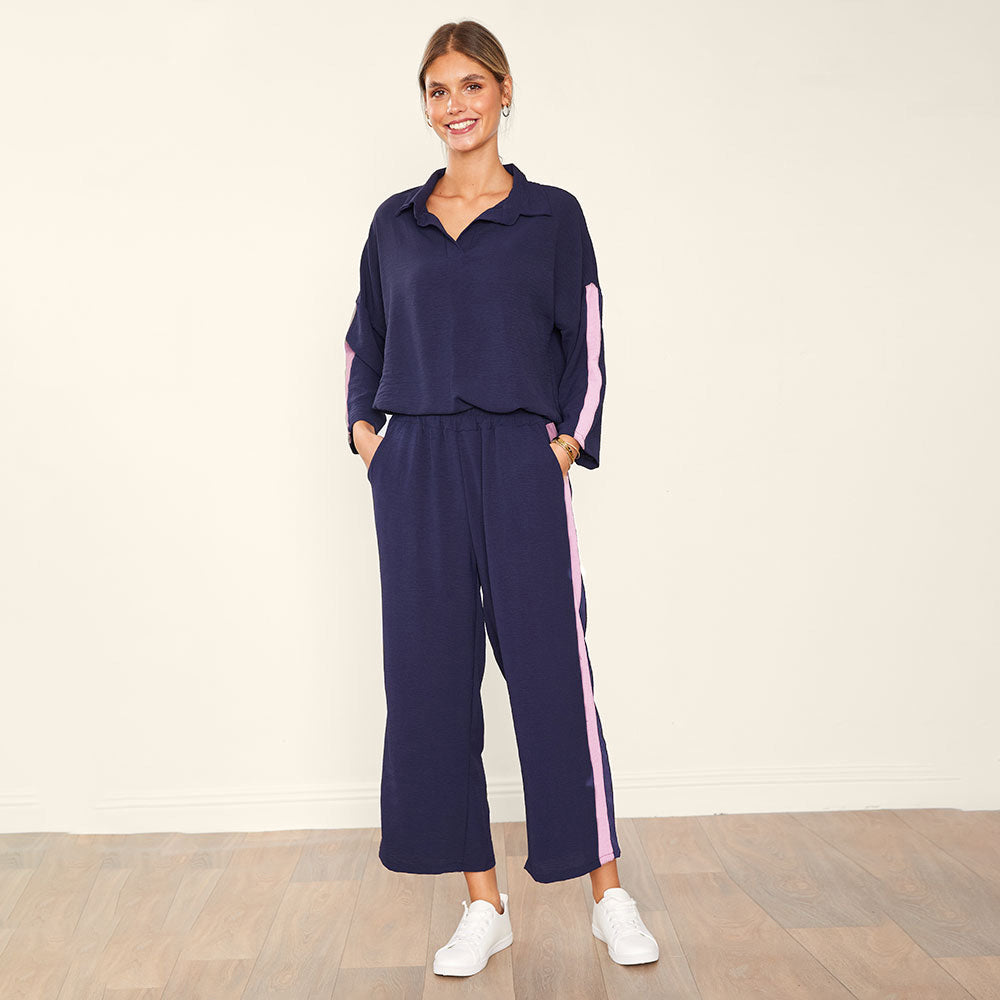 Clara Co-Ord (Navy & Baby Pink)