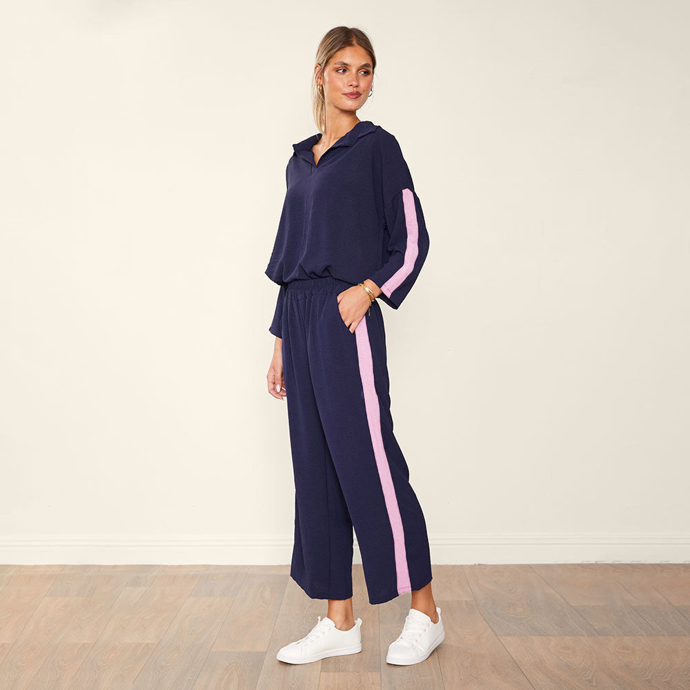 Clara Co-Ord (Navy & Baby Pink)