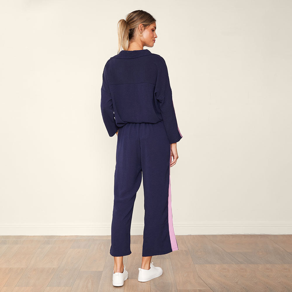 Clara Co-Ord (Navy & Baby Pink)
