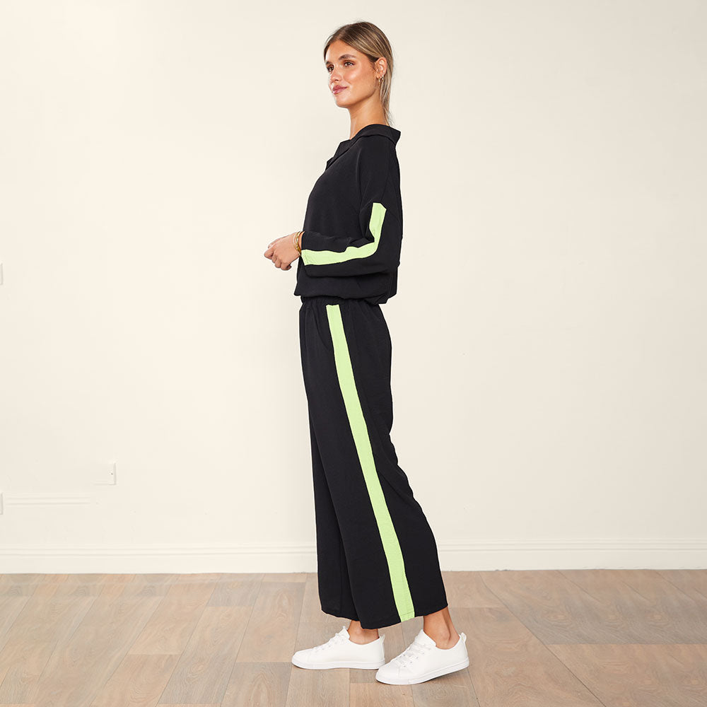 Clara Co-Ord (Black & Lime)