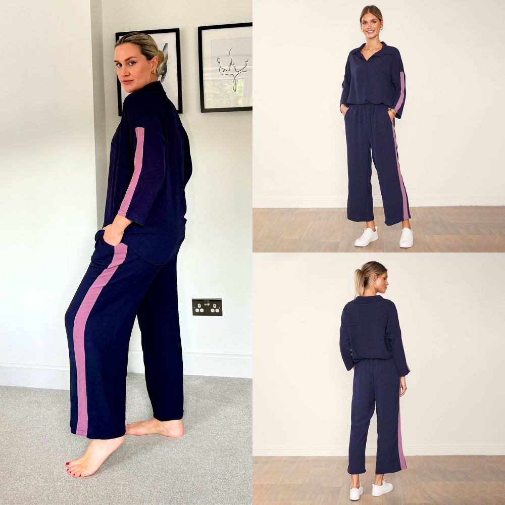 Clara Co-Ord (Navy & Pink)