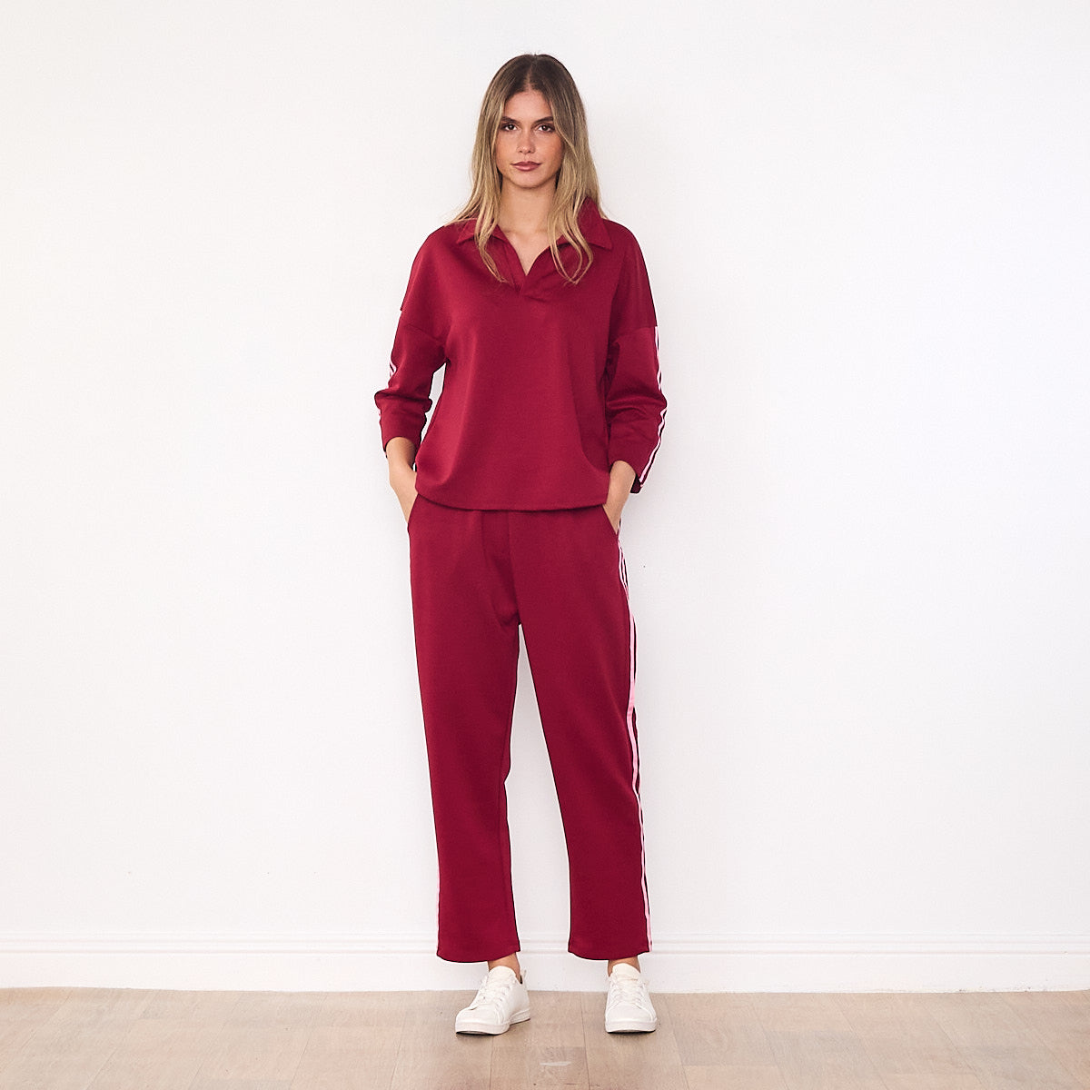 Jane Co-ord (Burgundy & Pink)