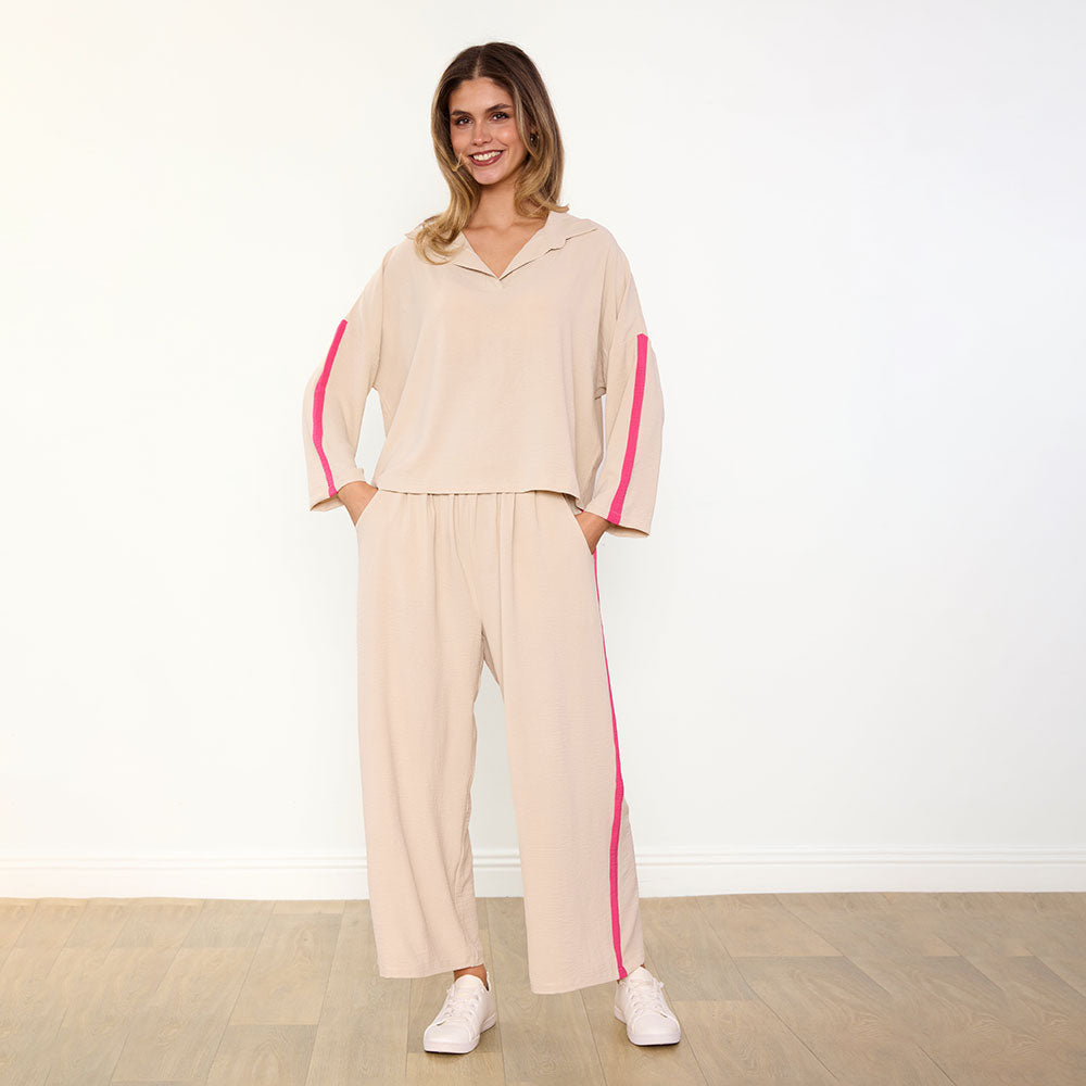 Clara Co-Ord (Cream/Berry)