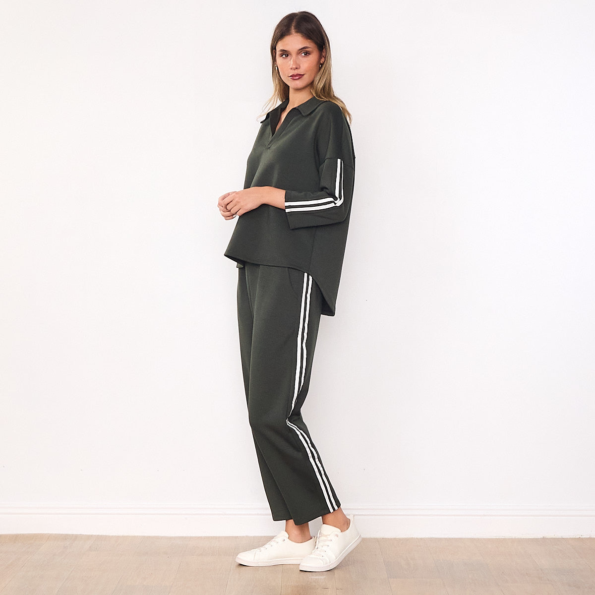 Jane Co-ord (Khaki & White Stripe)