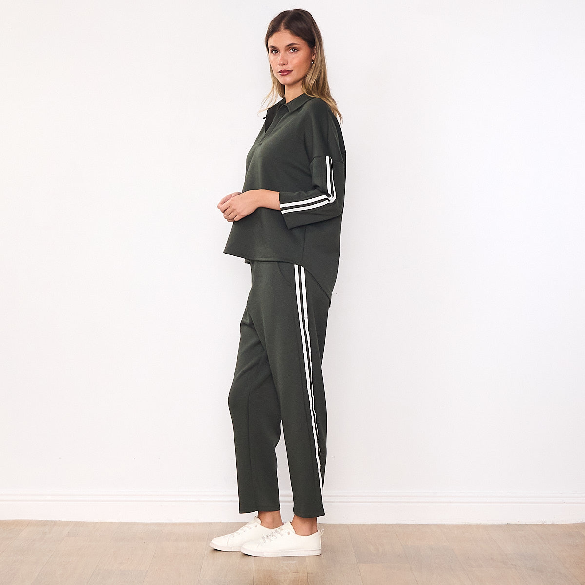 Jane Co-ord (Khaki & White Stripe)