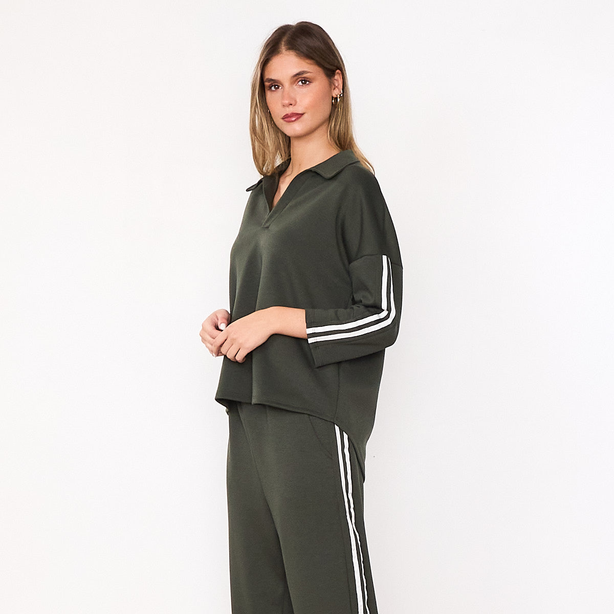 Jane Co-ord (Khaki & White Stripe)