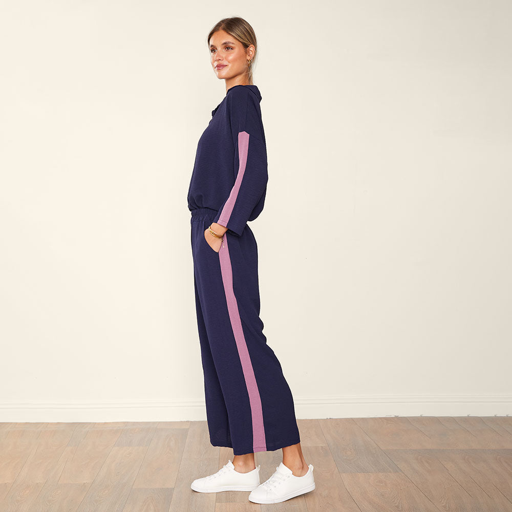 Clara Co-Ord (Navy & Pink)