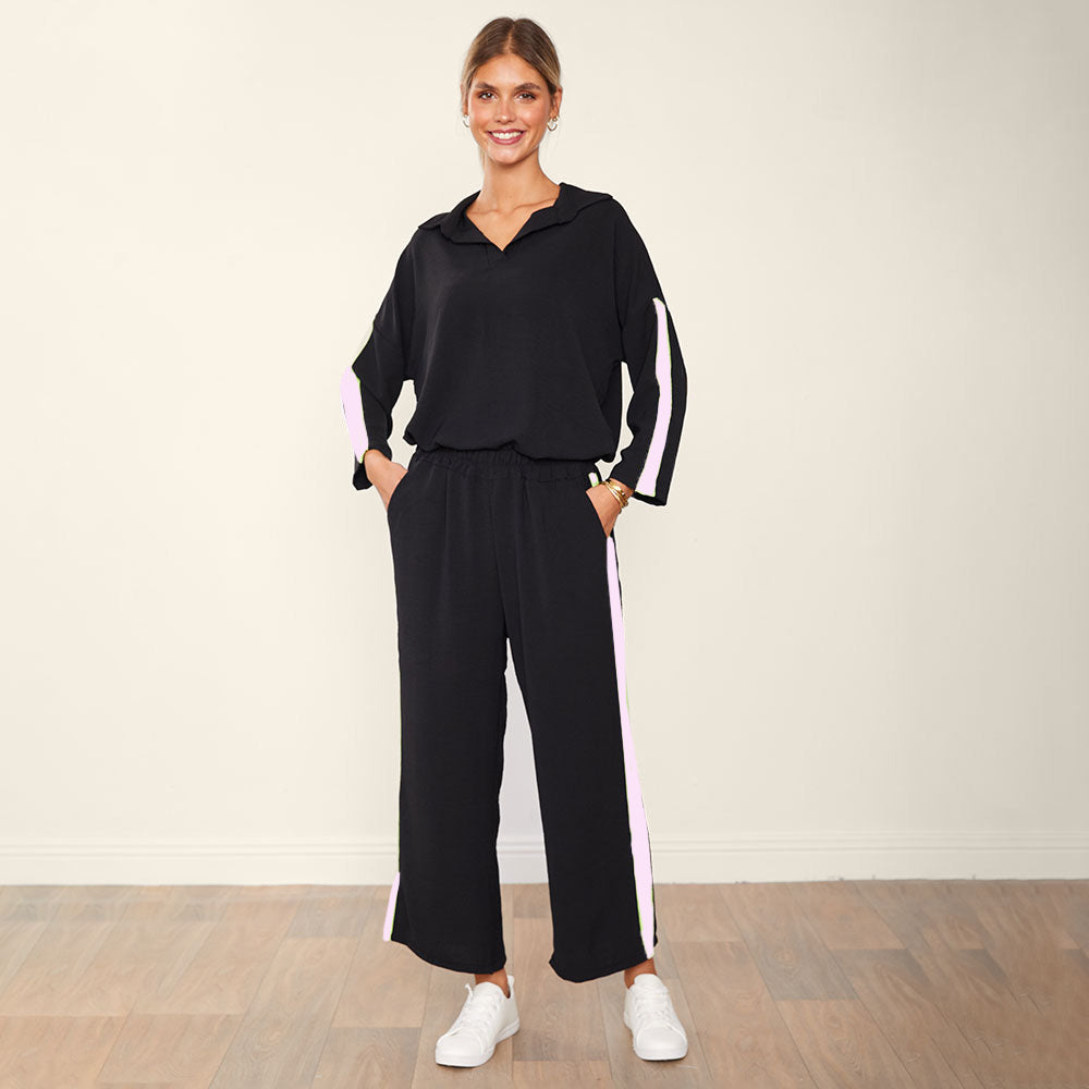 Clara Co-Ord (Black & Pink)