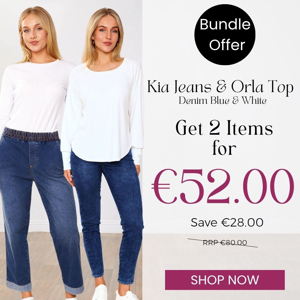 Kia Jeans (Denim Blue) + Orla Top white for €52.00