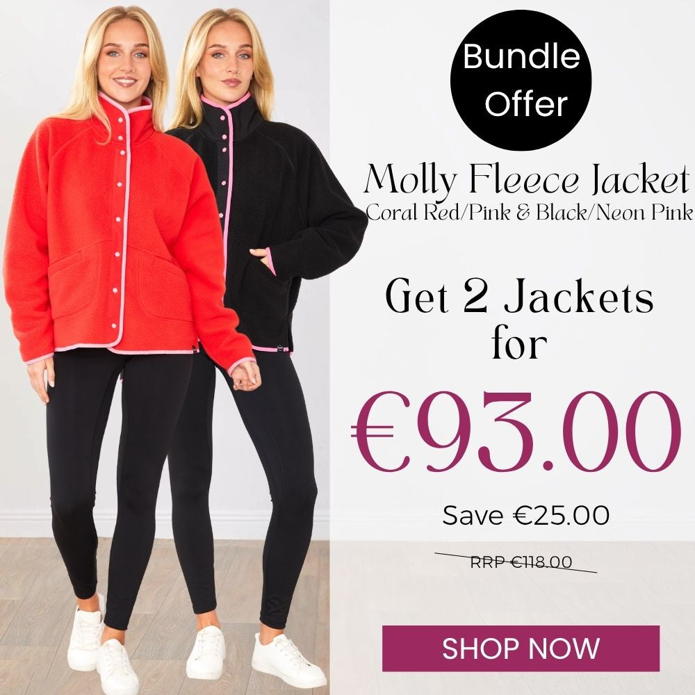 Molly Fleece Jacket (Coral Red/Pink Trim x Black/Neon Pink Trim) 2 for €93.00!