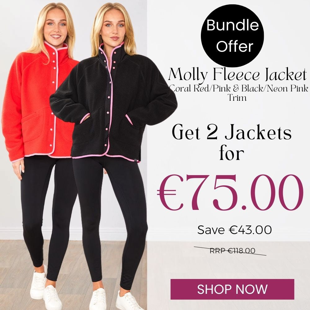 Molly Fleece Jacket (Coral Red/Pink Trim x Black/Neon Pink Trim) 2 for €75.00!