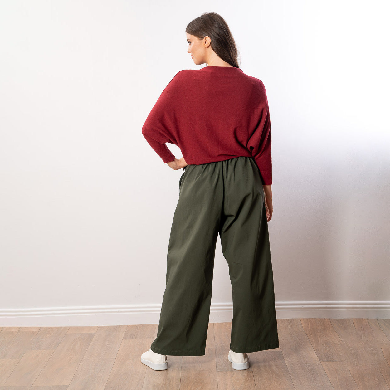 Mariah Batwing Fine Knit Top (Wine)