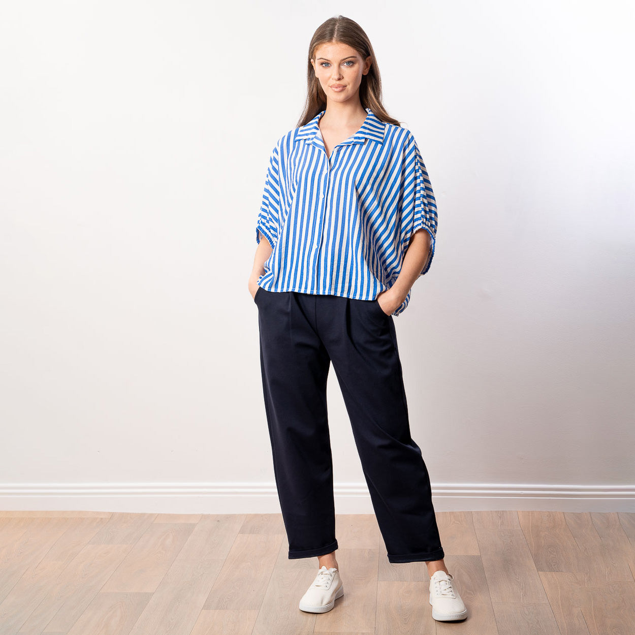 Athena Stripe Top (Blue)