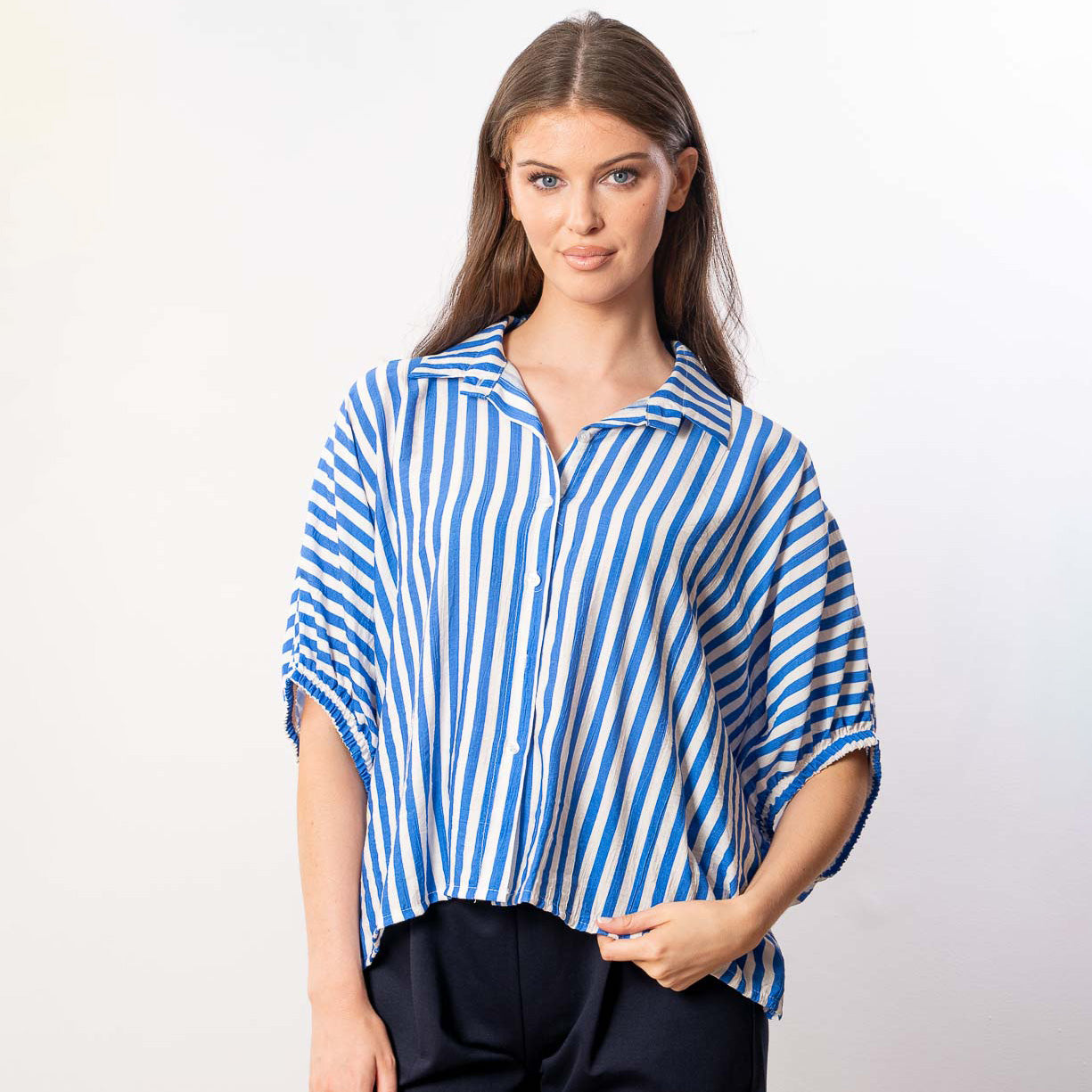 Athena Stripe Top (Blue)