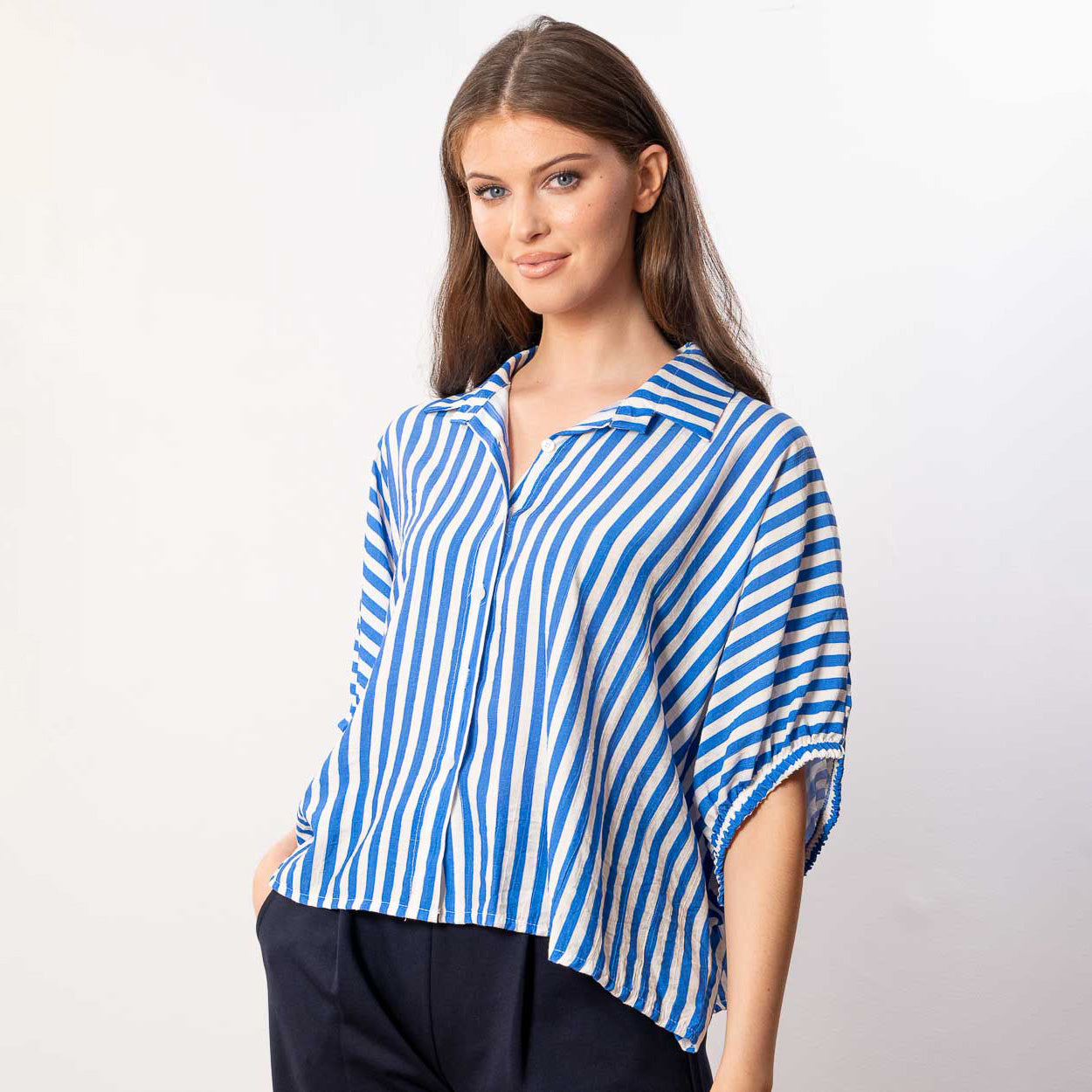 Athena Stripe Top (Blue)