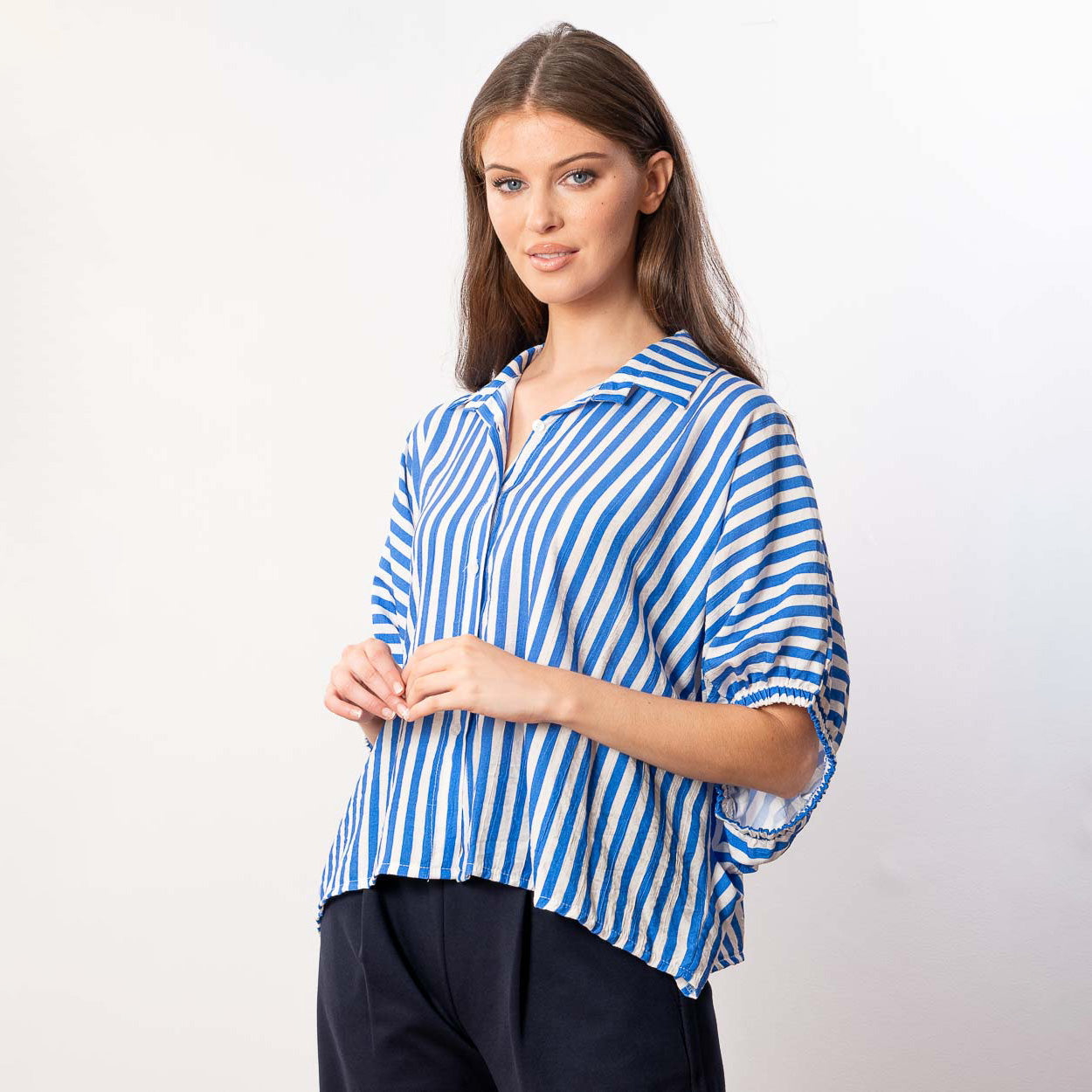Athena Stripe Top (Blue)