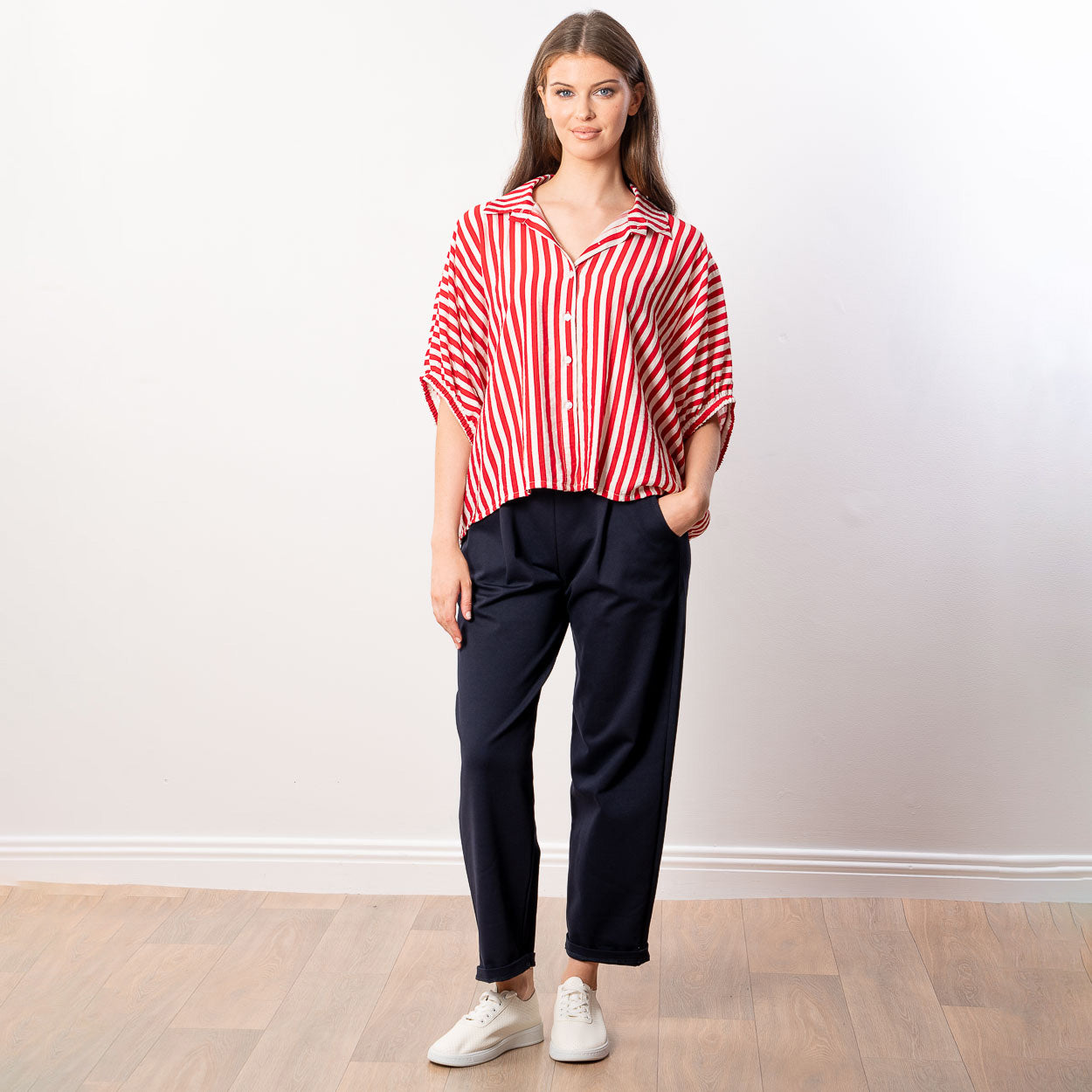 Athena Stripe Top (Red)