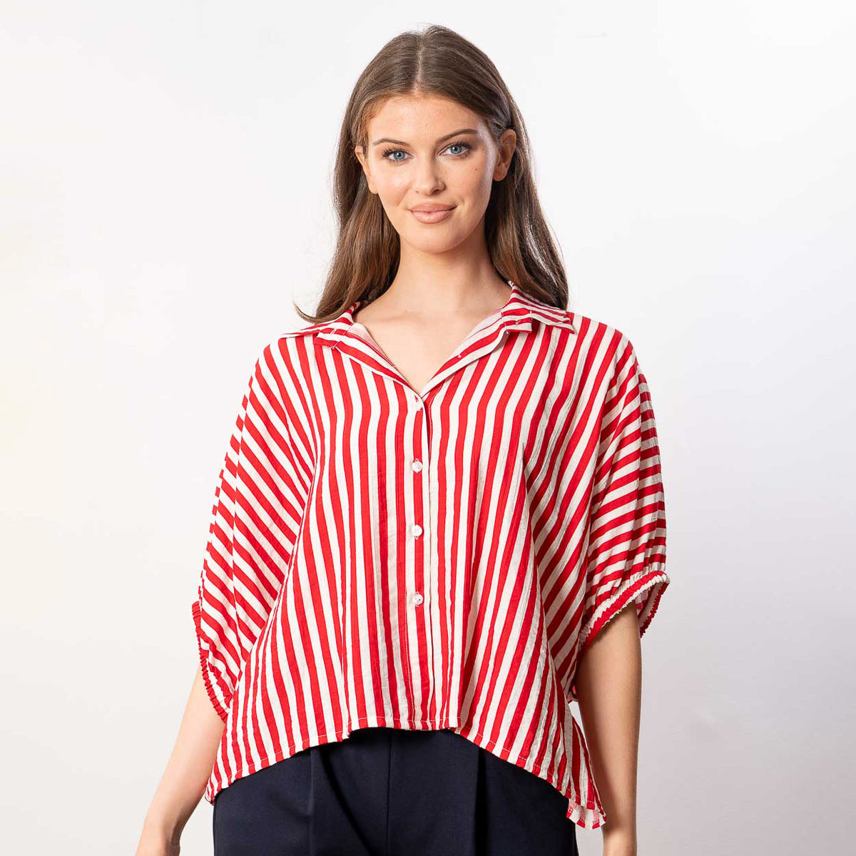 Athena Stripe Top (Red)