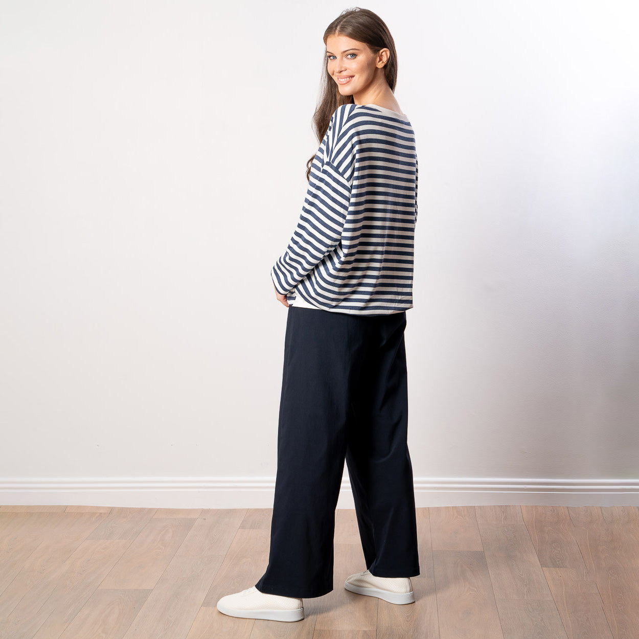 Florence Stripe Top (Navy/White)