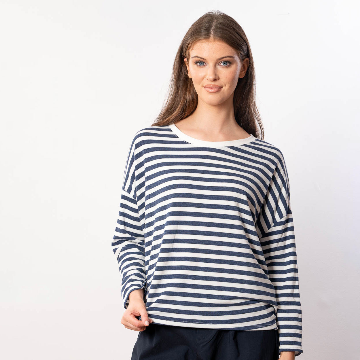 Florence Stripe Top (Navy/White)