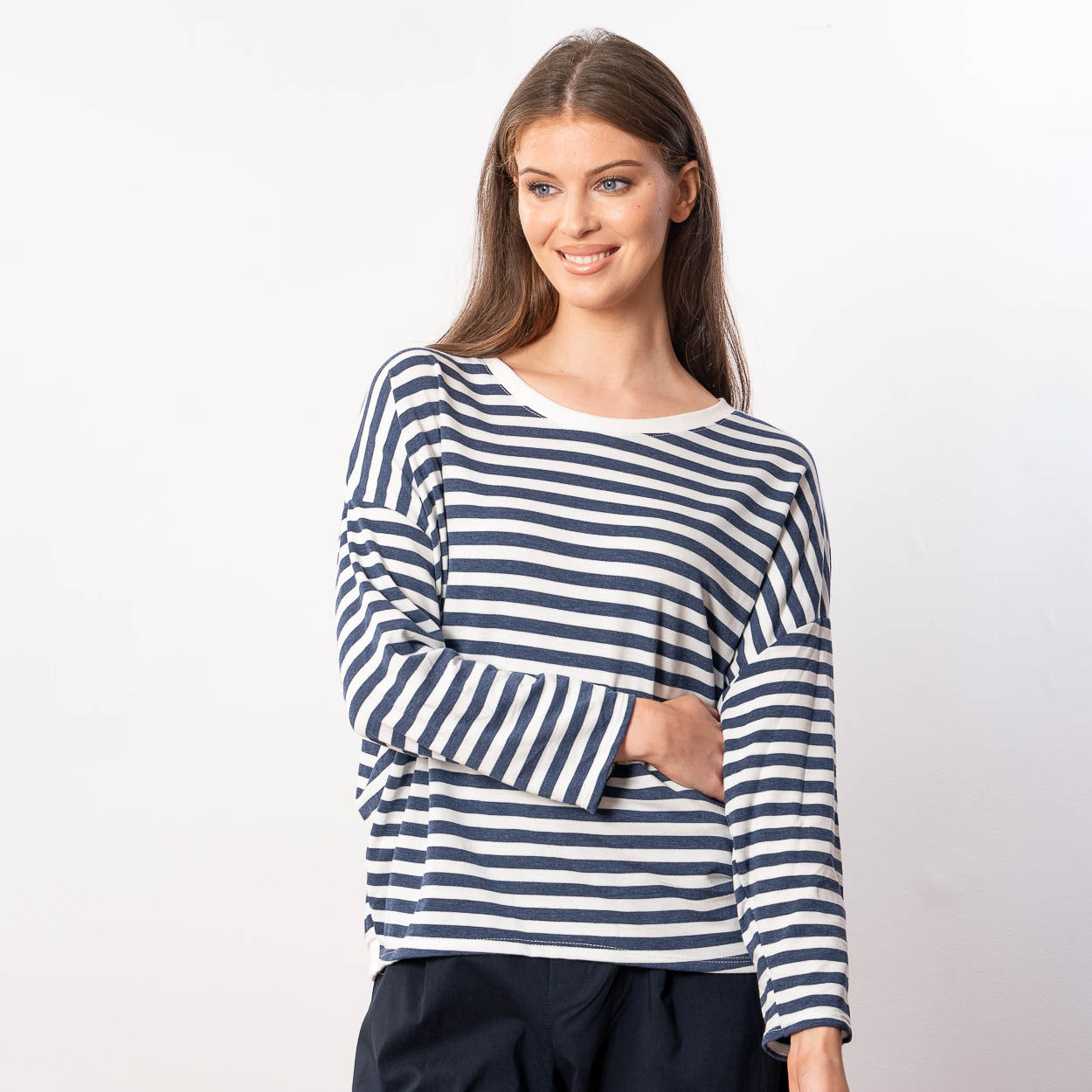 Florence Stripe Top (Navy/White)