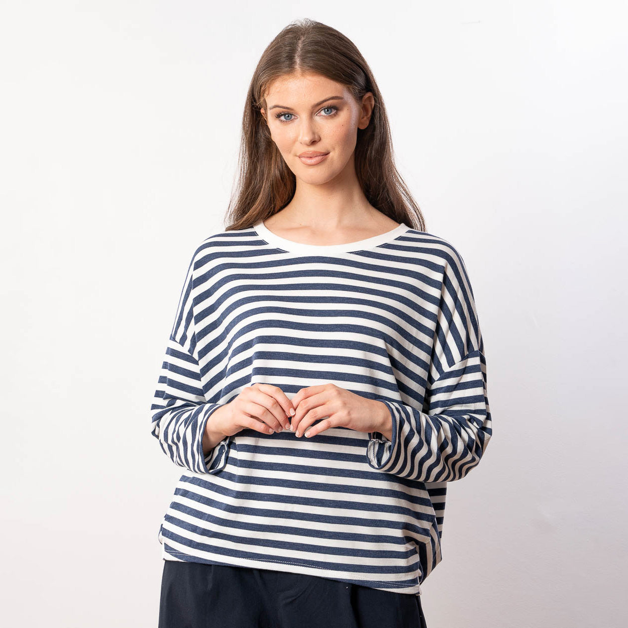 Florence Stripe Top (Navy/White)