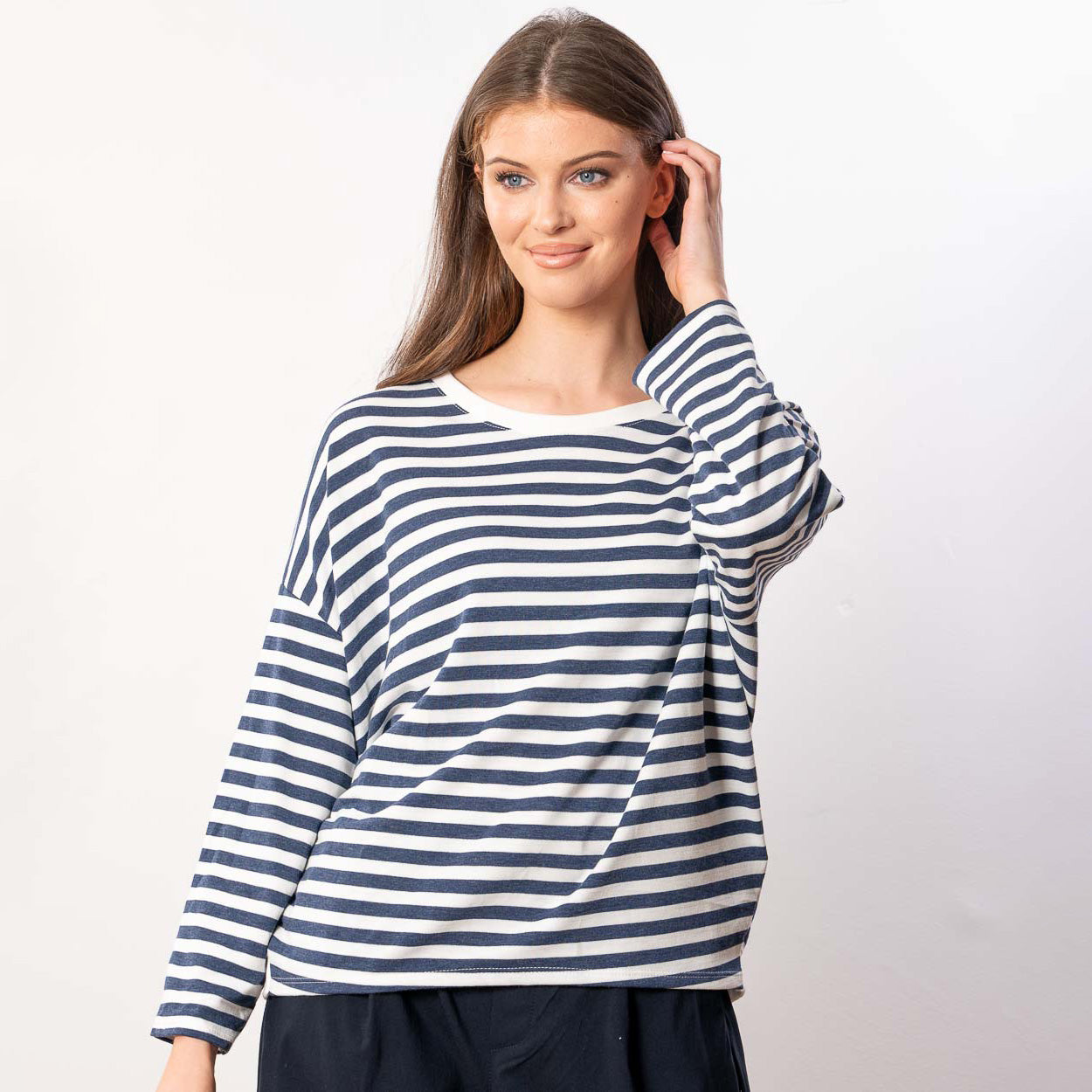 Florence Stripe Top (Navy/White)