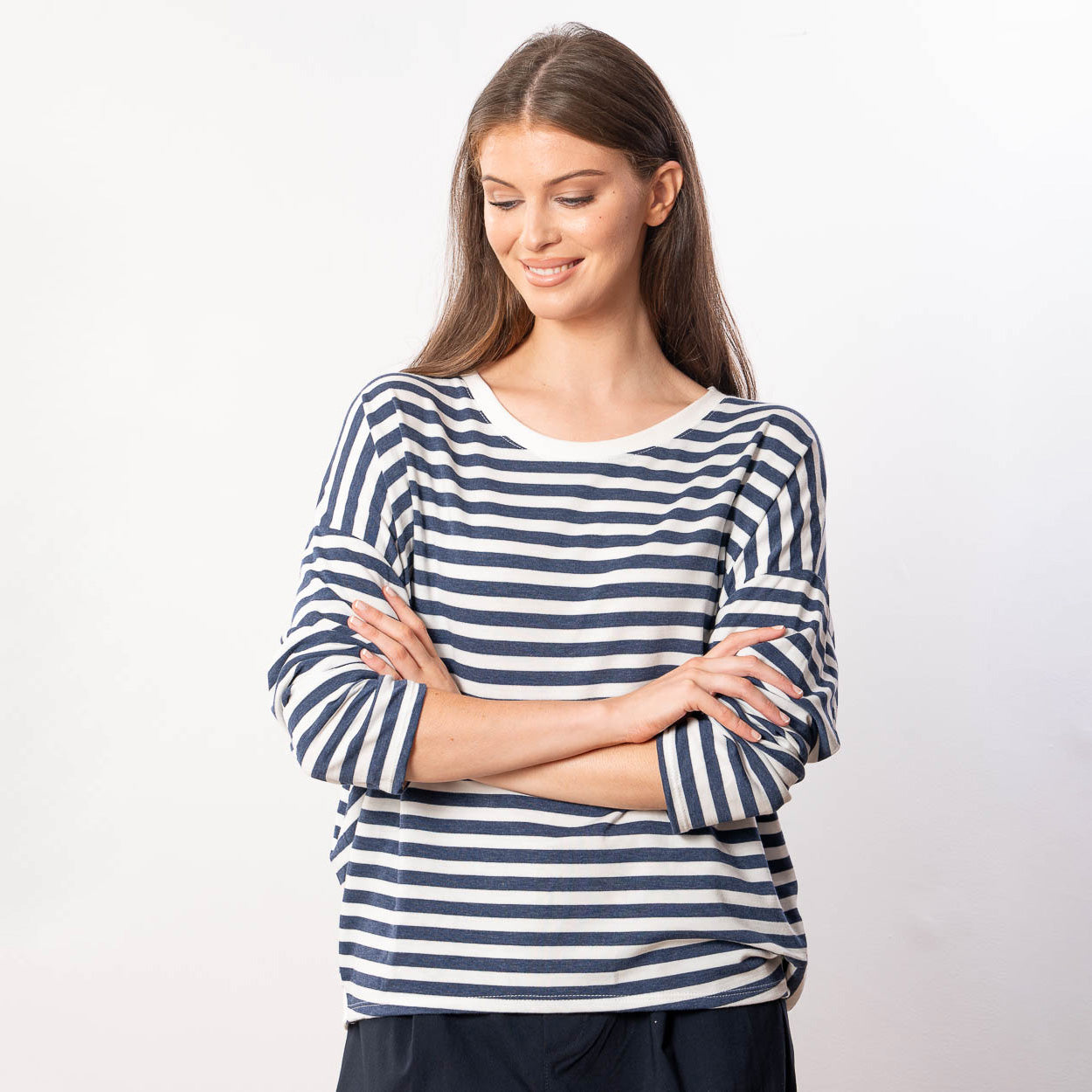 Florence Stripe Top (Navy/White)