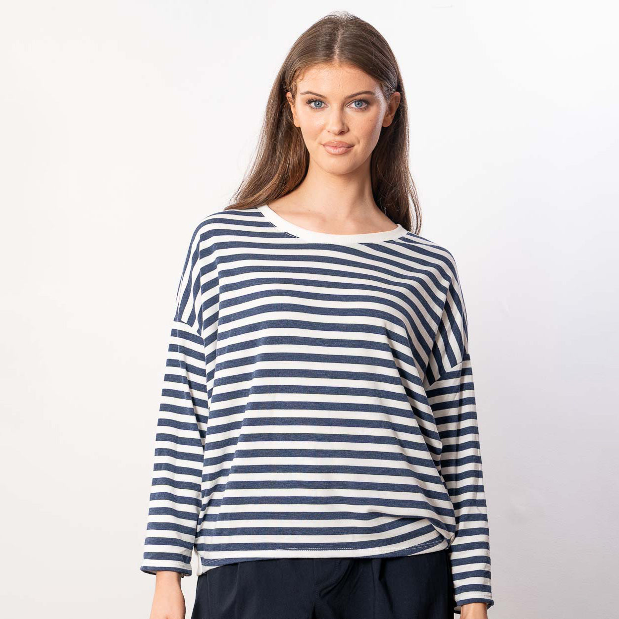Florence Stripe Top (Navy/White)