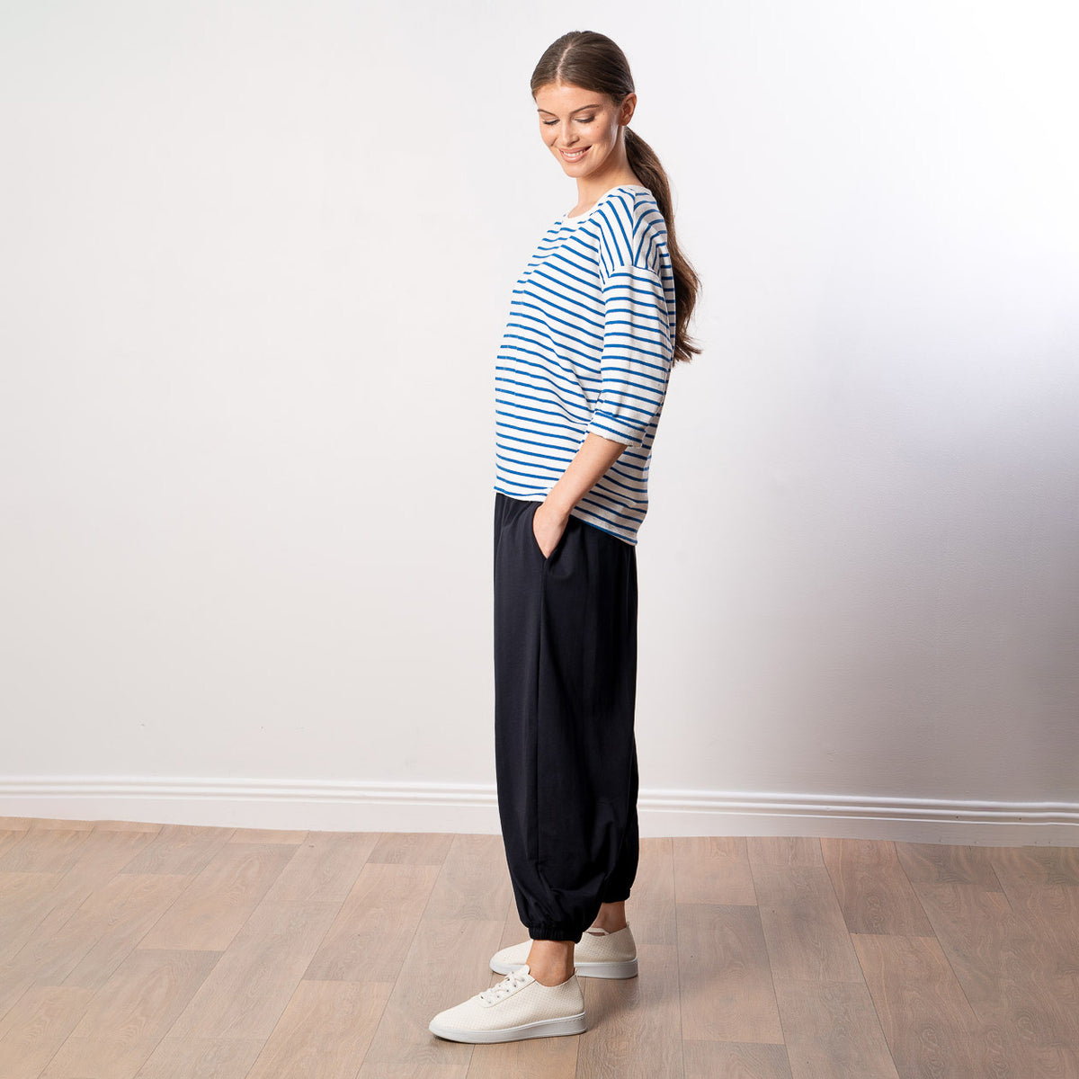 Noelle Stripe Top (Blue/White)