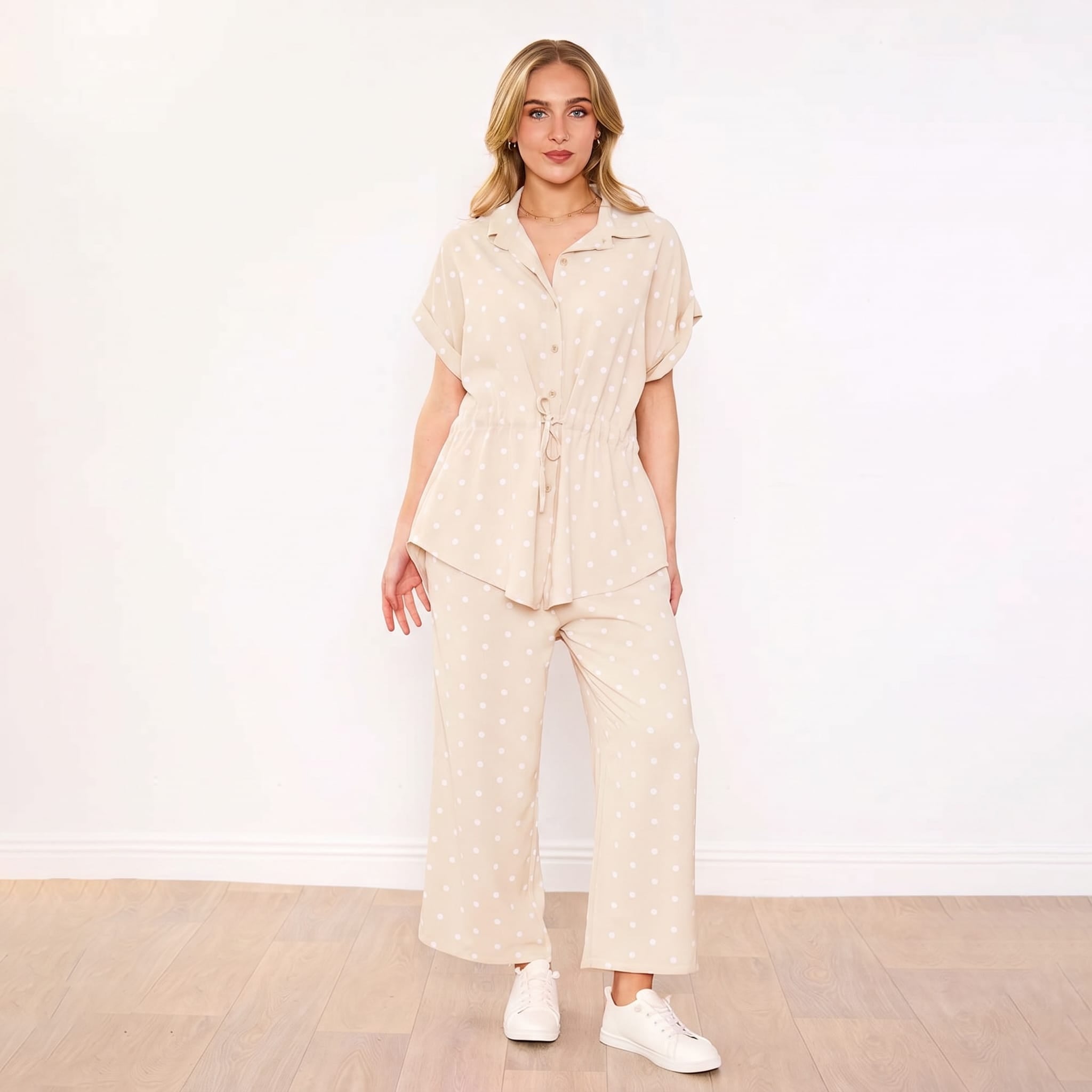 Darcey Co-Ord (Cream Polka Dot)