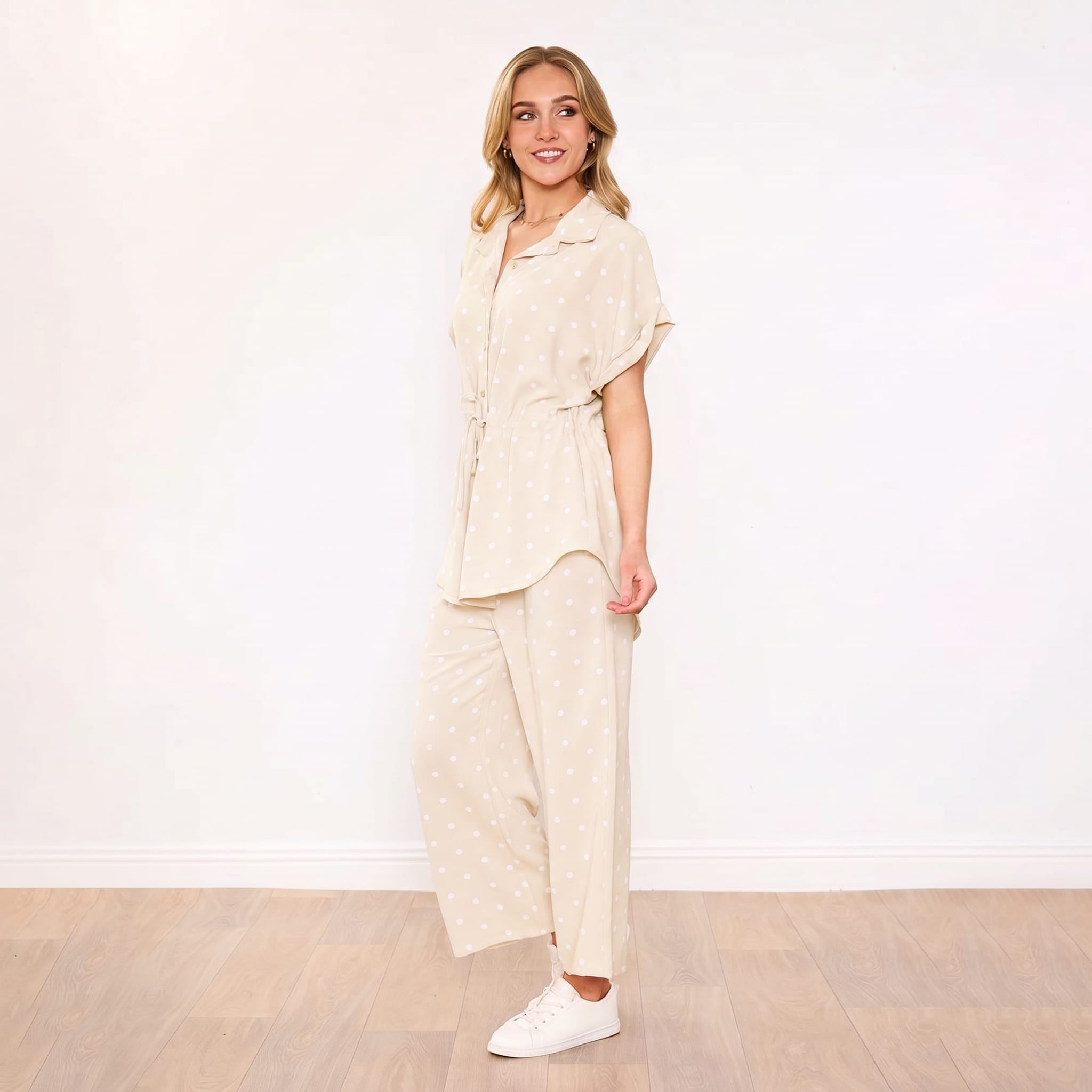Darcey Co-Ord (Cream Polka Dot)