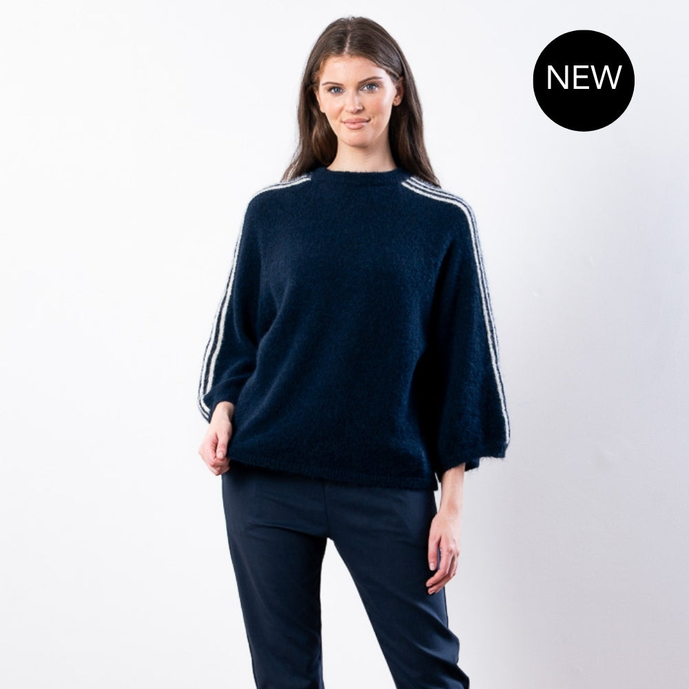 Debbie Knit Jumper Stripe (Navy)