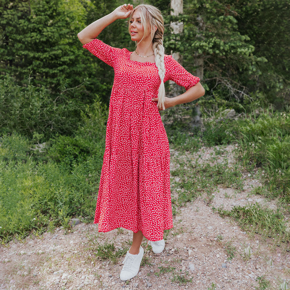 Delta Dress (Red Floral)