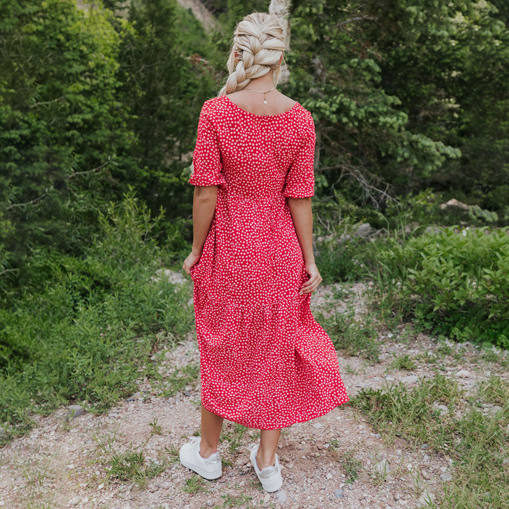 Delta Dress (Red Floral)