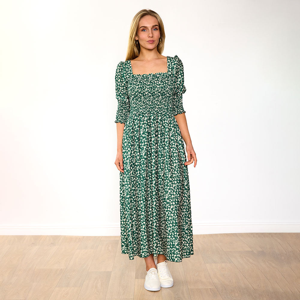 Pixie Dress (Floral Green)