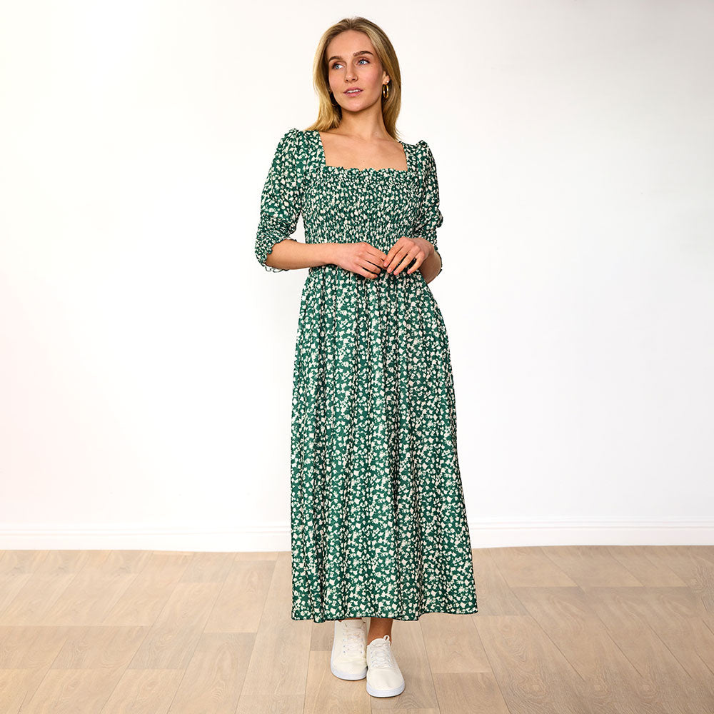 Pixie Dress (Floral Green)