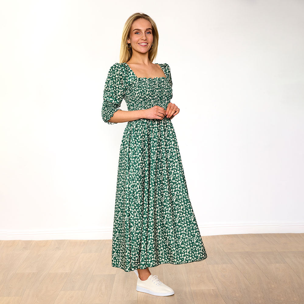 Pixie Dress (Floral Green)