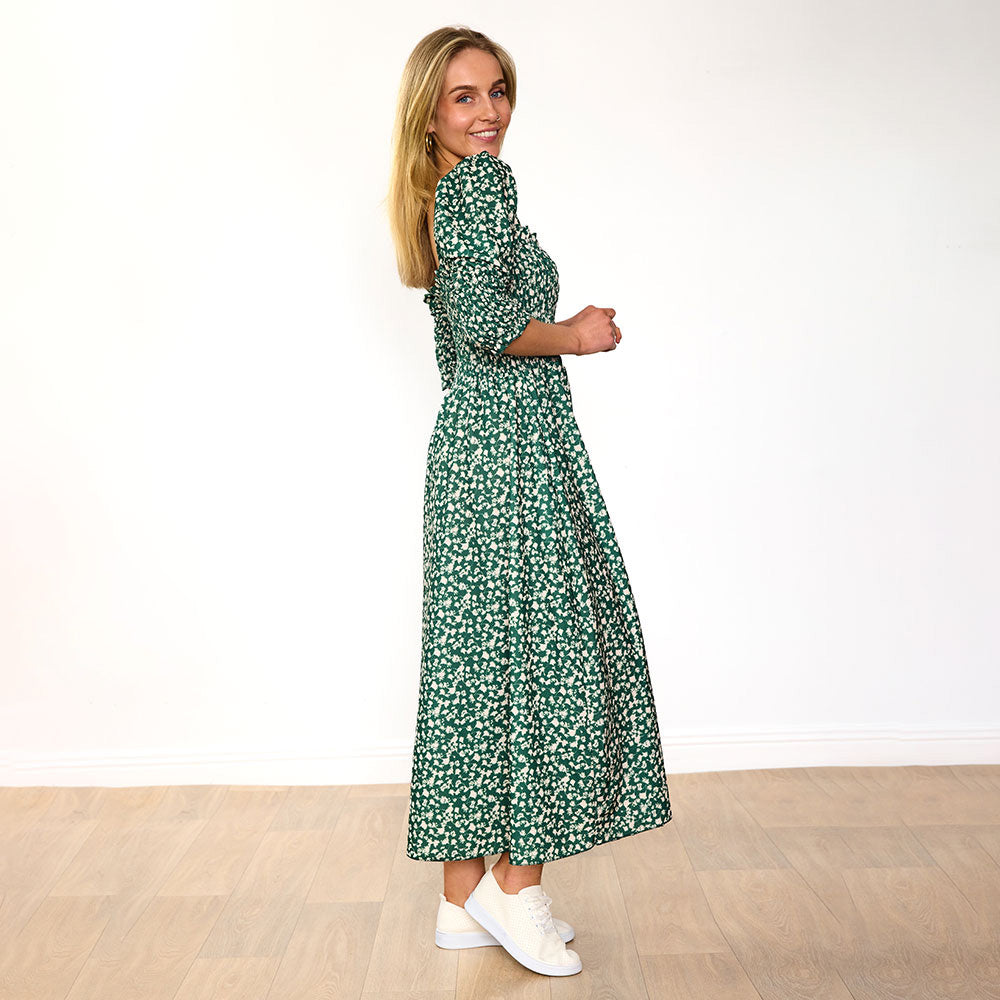 Pixie Dress (Floral Green)