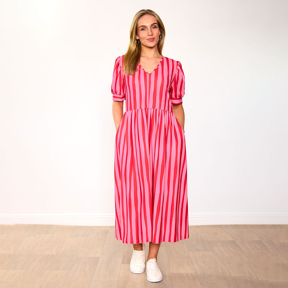 Billy Dress (Pink/Red Stripe)